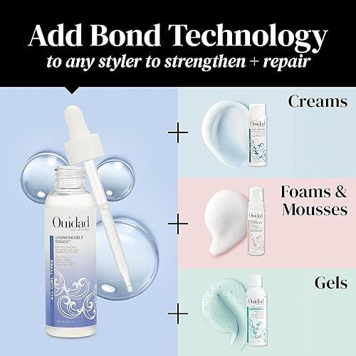 Miniatura 5 de Ouidad Unbreakable Bonds - Gotas de mezcla, fortalece y repara el cabello, sin fragancia, 2 onzas líquidas