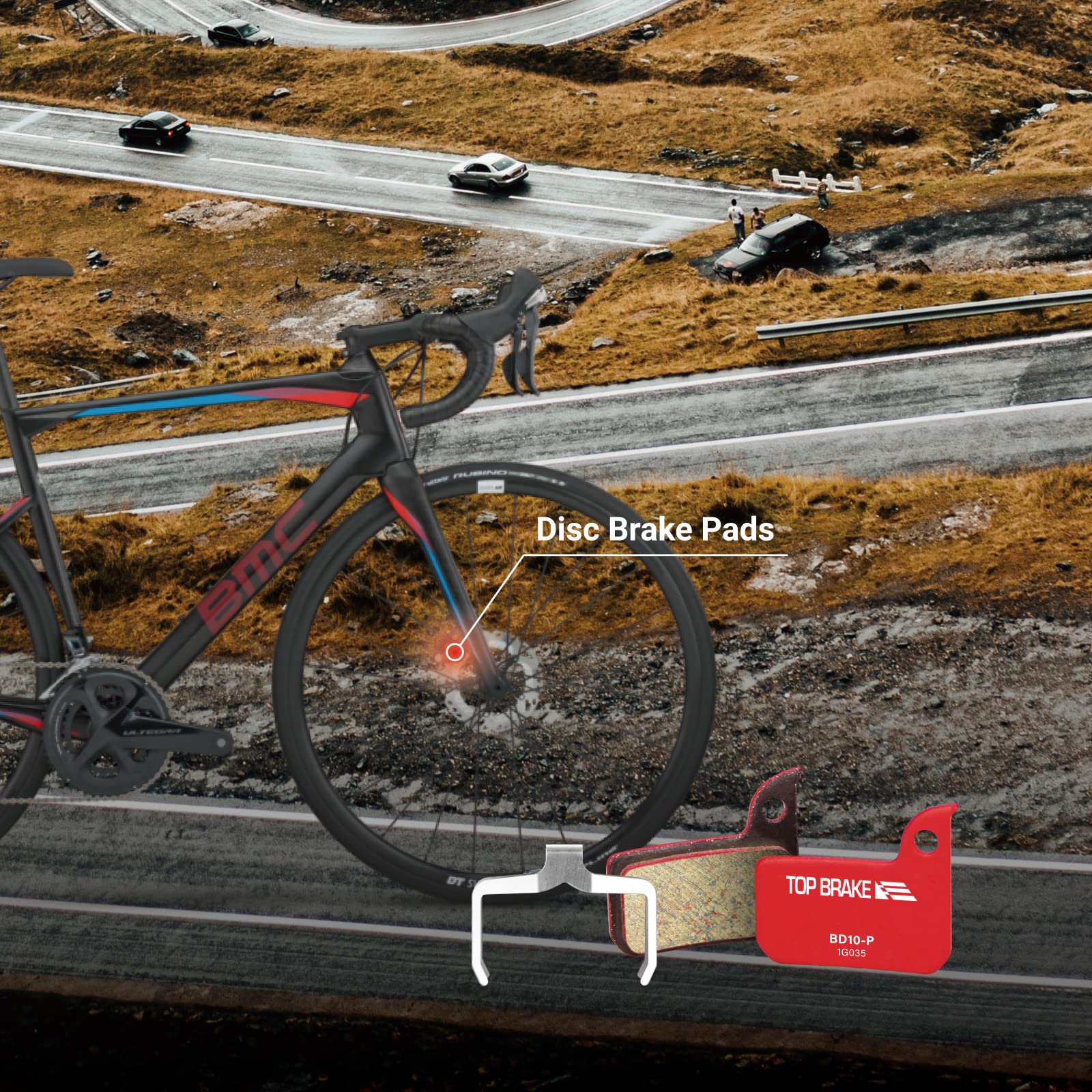 Top Brake Klocki hamulcowe tarczowe do AVID SRAM Level TLM/Ultimate, Force 22/1, Red eTap HRD, Rival 1 / Rival 22, S700 B1, S900 HRD (Performance - czerwony)