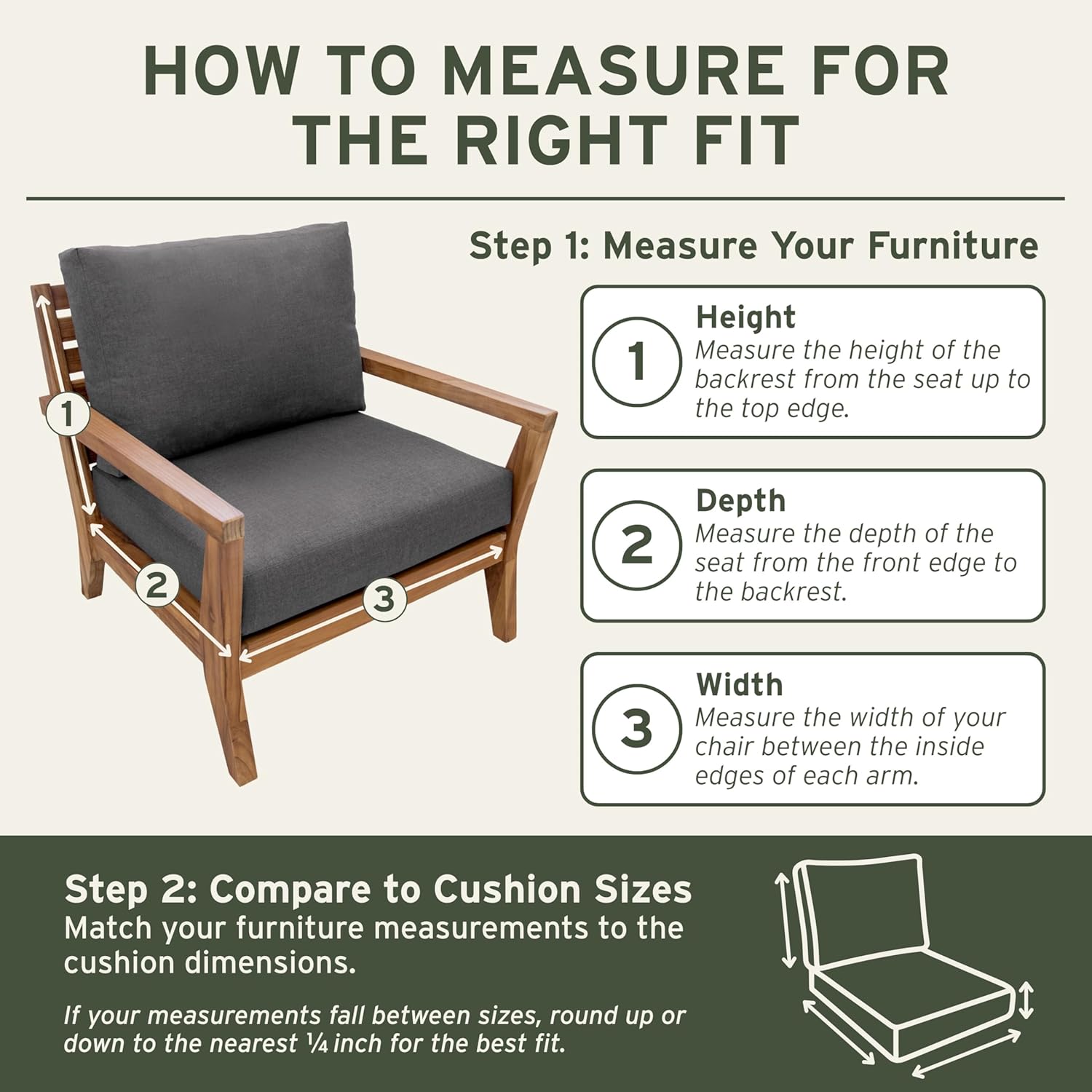 Eddie Bauer Sunbrella® Fabric 1-Piece Outdoor Louge Chair Cushion, 23" W x 27" L, Cast Slate