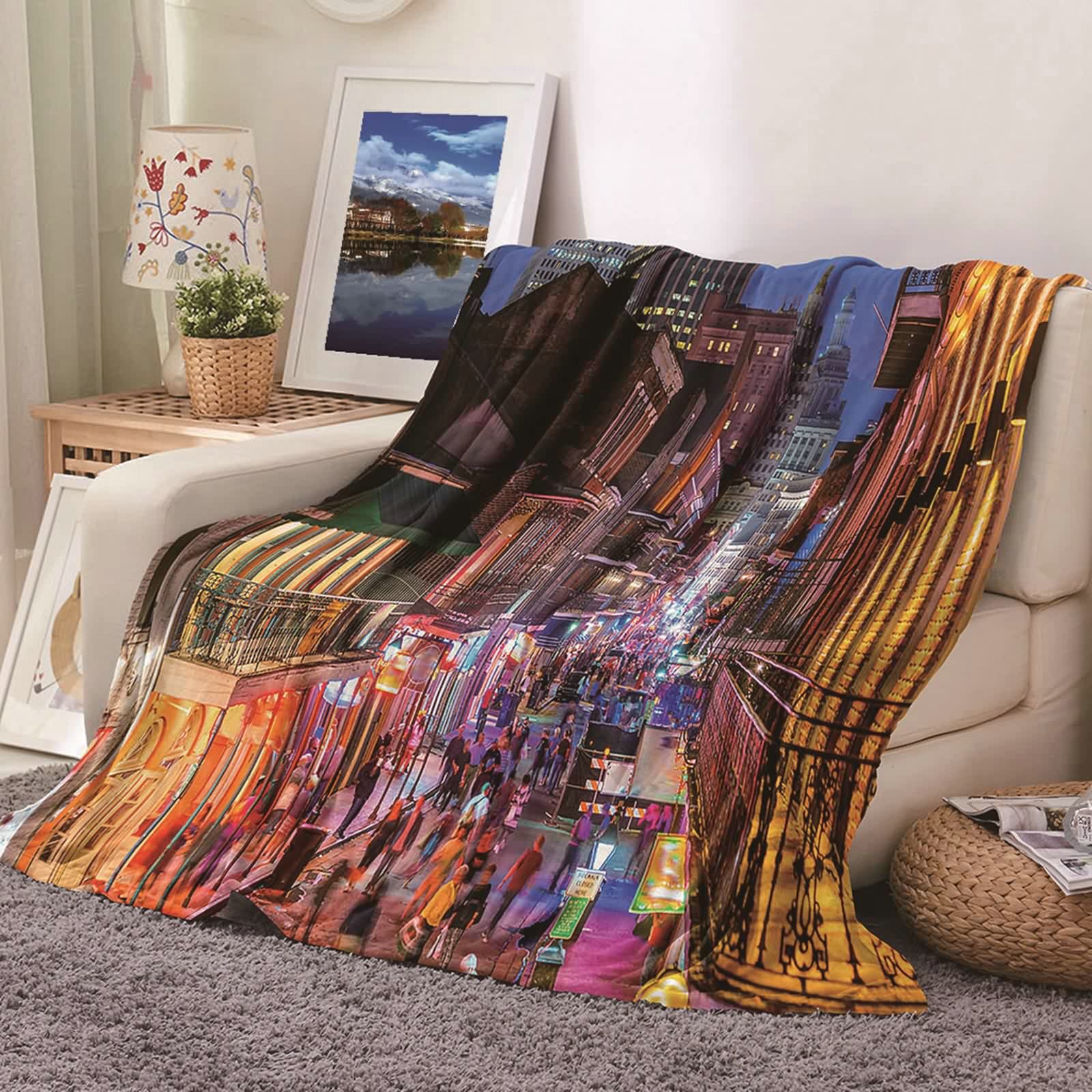 Aeici Koc polarowy, wełniany koc flanelowy 180 x 220 cm przejściowy koc na sofę do salonu sofa łóżko