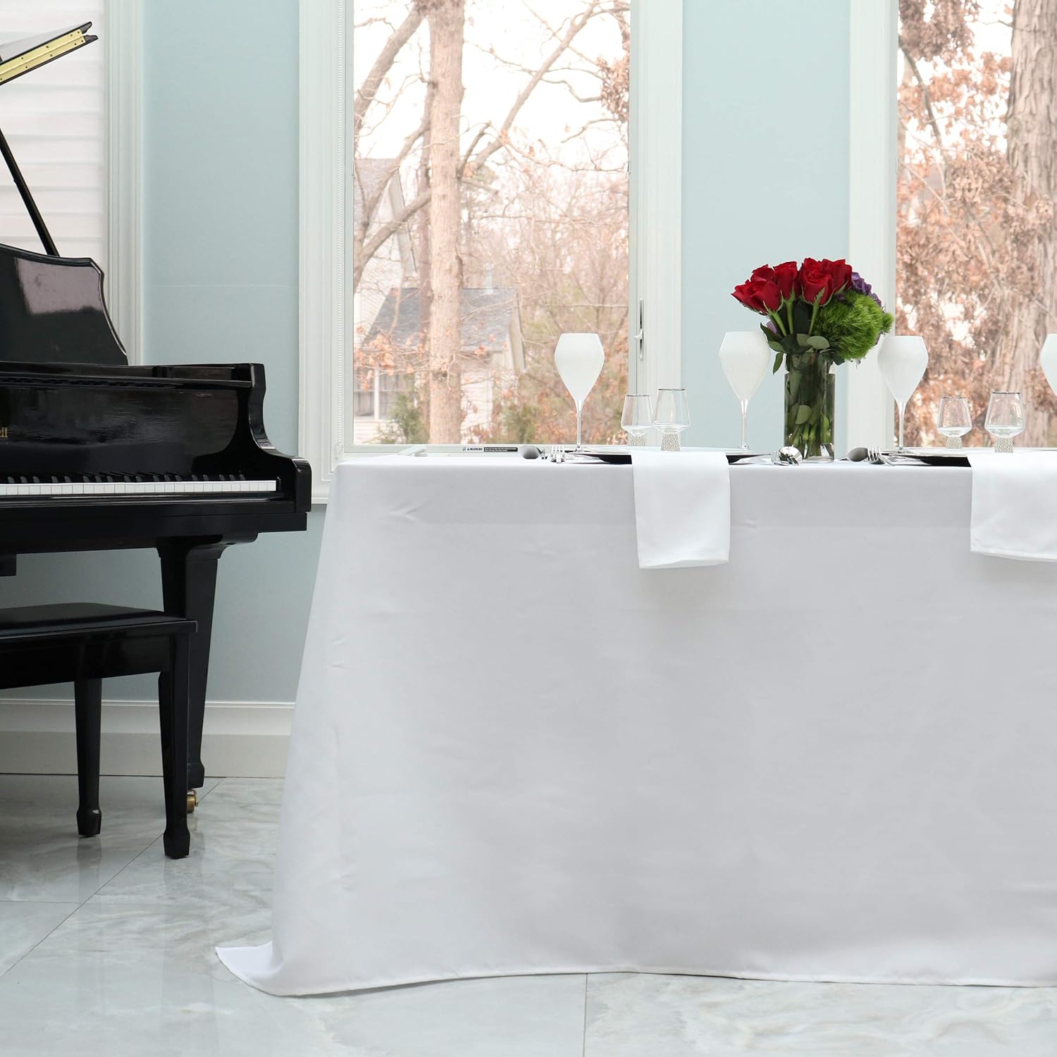 Grеаtеѕt Prоduсt Kadut Cloth Napkins - 17 x 17 Inch White Solid Washable Polyester Dinner Napkins - Set of 12 Napkins with Hemmed Edges - Great for Weddings, Parties, Holiday Dinner & More