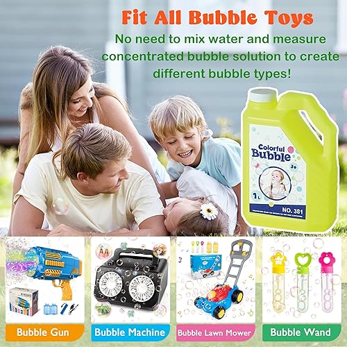 Miniatura 3 de Recambio de solución de burbujas para máquina de burbujas, solución de repuesto de burbujas no tóxicas de 1 l33.8 onzas para pistola de burbujas,