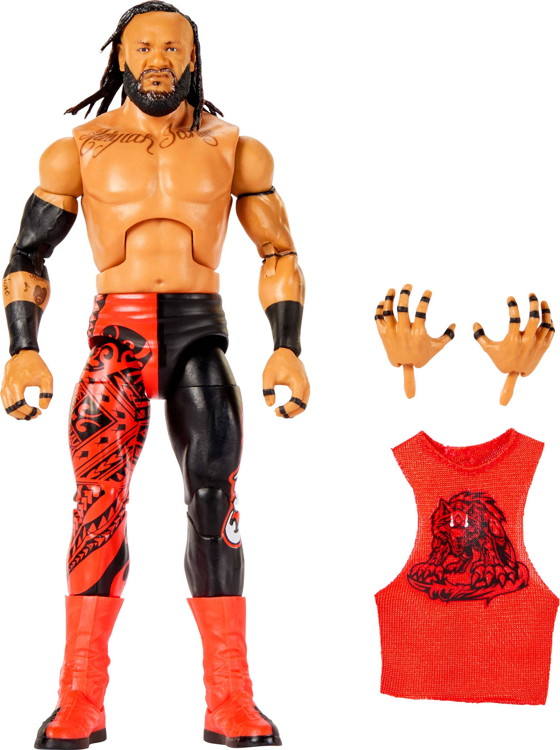 Mattel WWE Elite Action Figure & Accessories, Series #125 Set, 6-inch Collectible Jacob Fatu with 25 Articulation Points & Swappable Hands