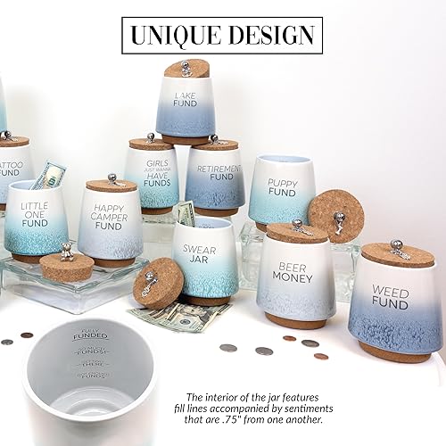 Miniatura 4 de Pavilion Gift Company Caja de ahorros de cerámica, 6.5 pulgadas, verde, beige, marrón