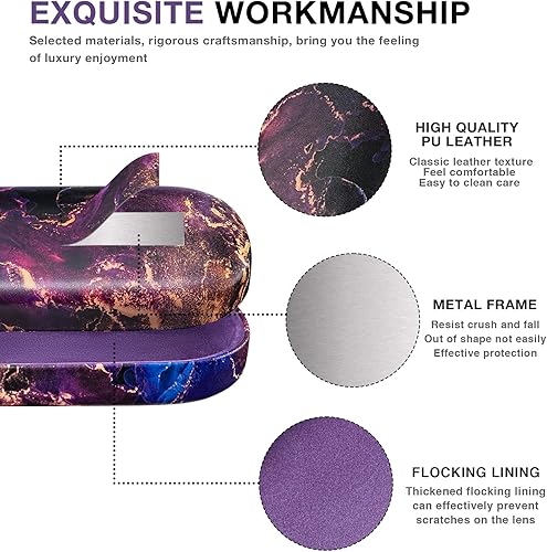 Miniatura 50 de molshine Estuche rígido de cuero para lentes de sol, funda clásica para gafas grandes para mujeres y hombres,Gafas de sol