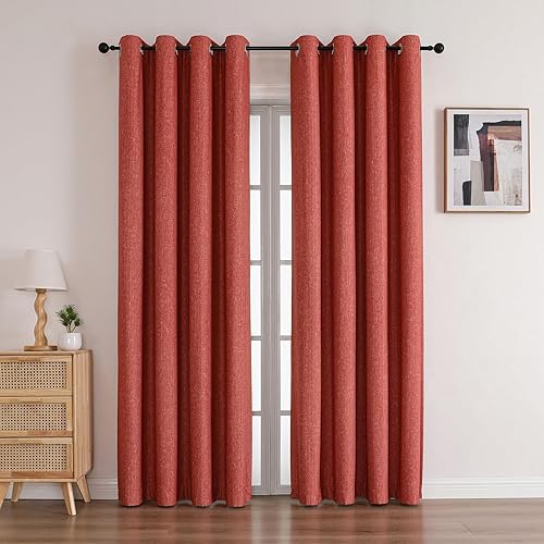 Miniatura 14 de Cortinas opacas de 84 pulgadas de largo, juego de 2 paneles, cortinas largas con aislamiento térmico, cortinas con ojales para oscurecimiento de