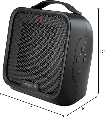 Miniatura 9 de Honeywell UberHeat Plus HCE220B - Calentador de espacio de cerámica para habitaciones pequeñas, silencioso y compacto, con ajustes de calor