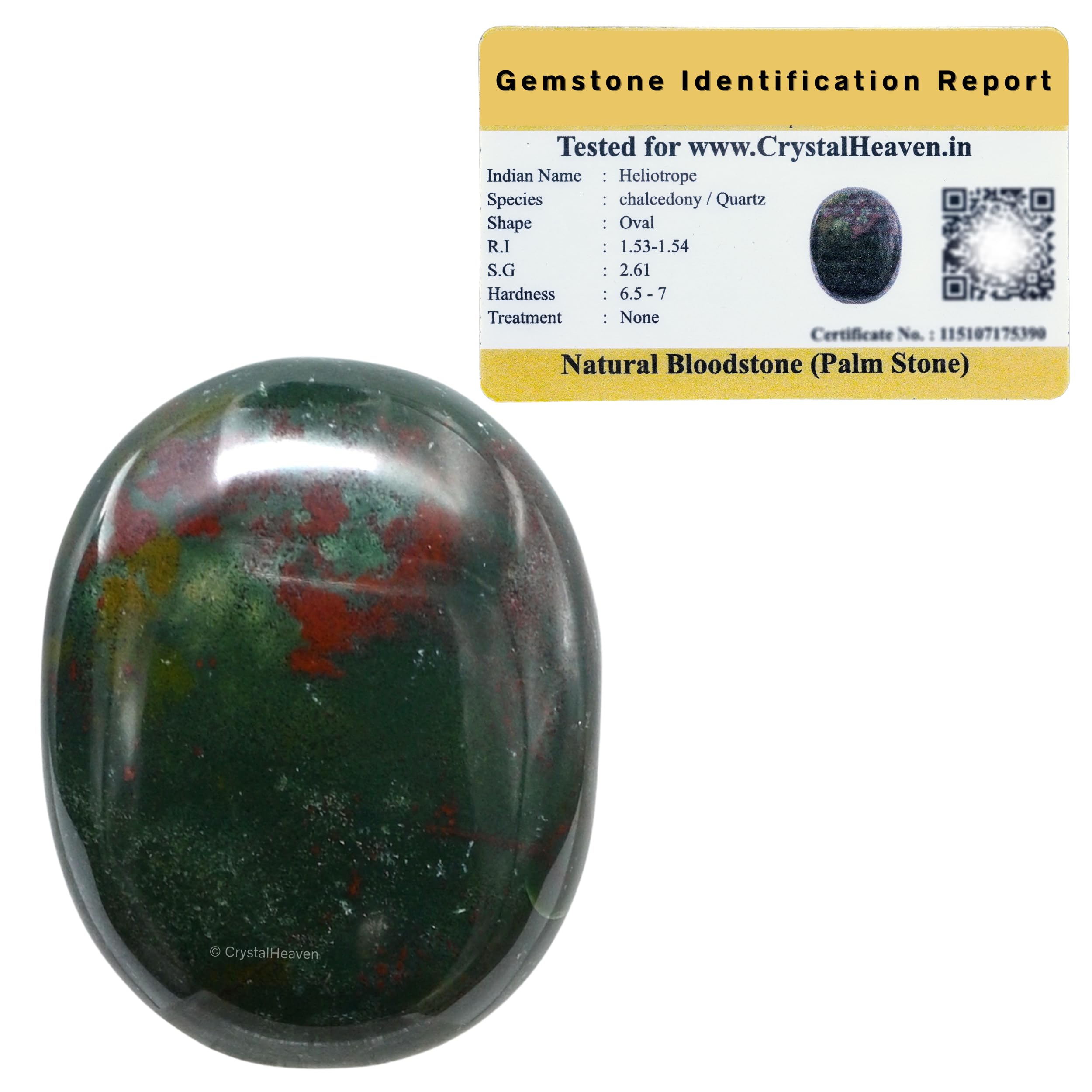 Crystal Heaven Certified Bloodstone Crystal Palm Pebbles Stones For Anxiety Stress Relief Massage-Aaa Grade Original Healing Gemstone Agate Palm Stone For Yoga Meditation Spiritual Reiki Feng Shui
