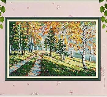 クロスステッチ完成品　超特大「秋の風景」約畳1畳の大きさ！即購入OK。！ クロスステッチ完成品 超特大「秋の風景」約畳1畳の大きさ！