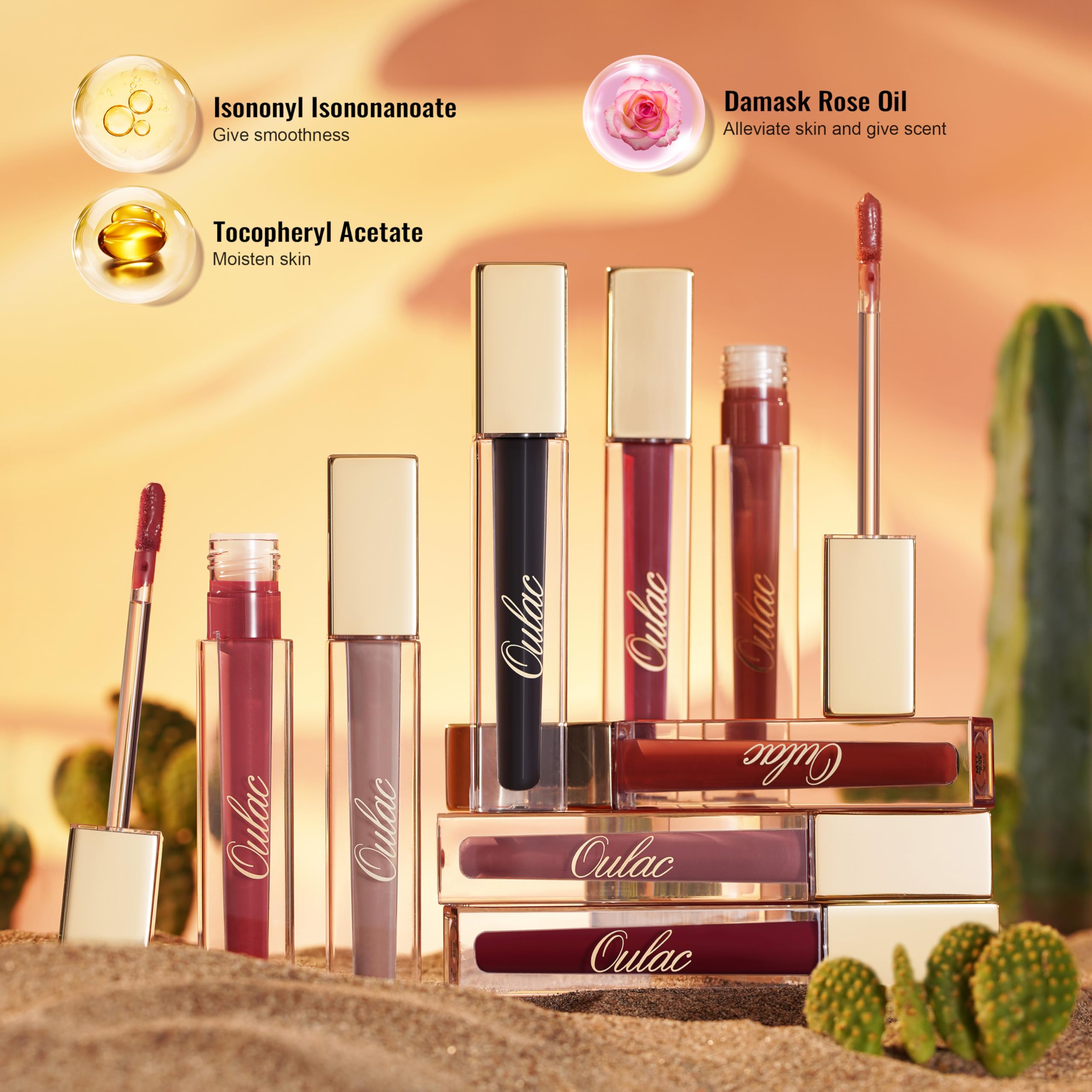 Oulac Matte Liquid Dark Red Lipstick for Women, Long Lasting Lip Stain, Waterproof Highly Pigmented Creamy Formula Lipstick with Vitamin E, Vegan, 4.5ml (M18) — view 72
