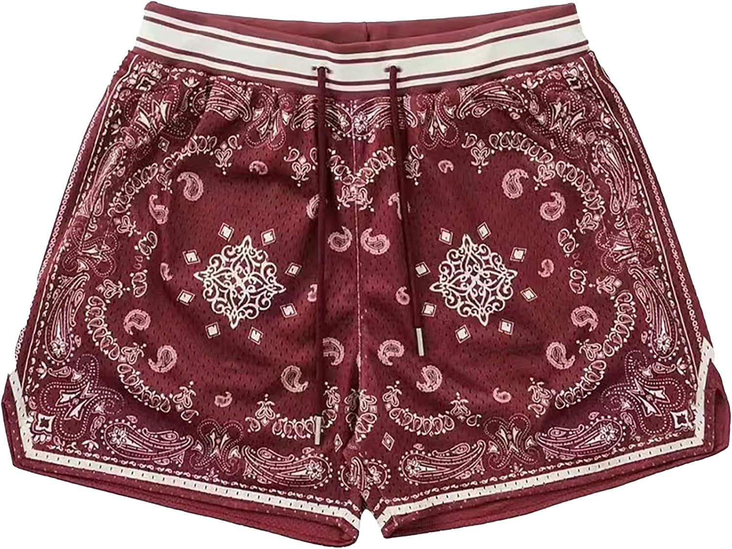 DIOTSR Mens Graphic Shorts Boho Paisley Shorts Athletic Basketball Bandana Shorts Running Streetwear Drawstring Waist