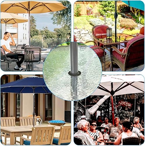 Miniatura 4 de Tenndar Sombrilla para mesa de patio, con agujero, anillo para enchufe, soporte de cuña de cono, adecuado para sombrilla de playa al aire libre de