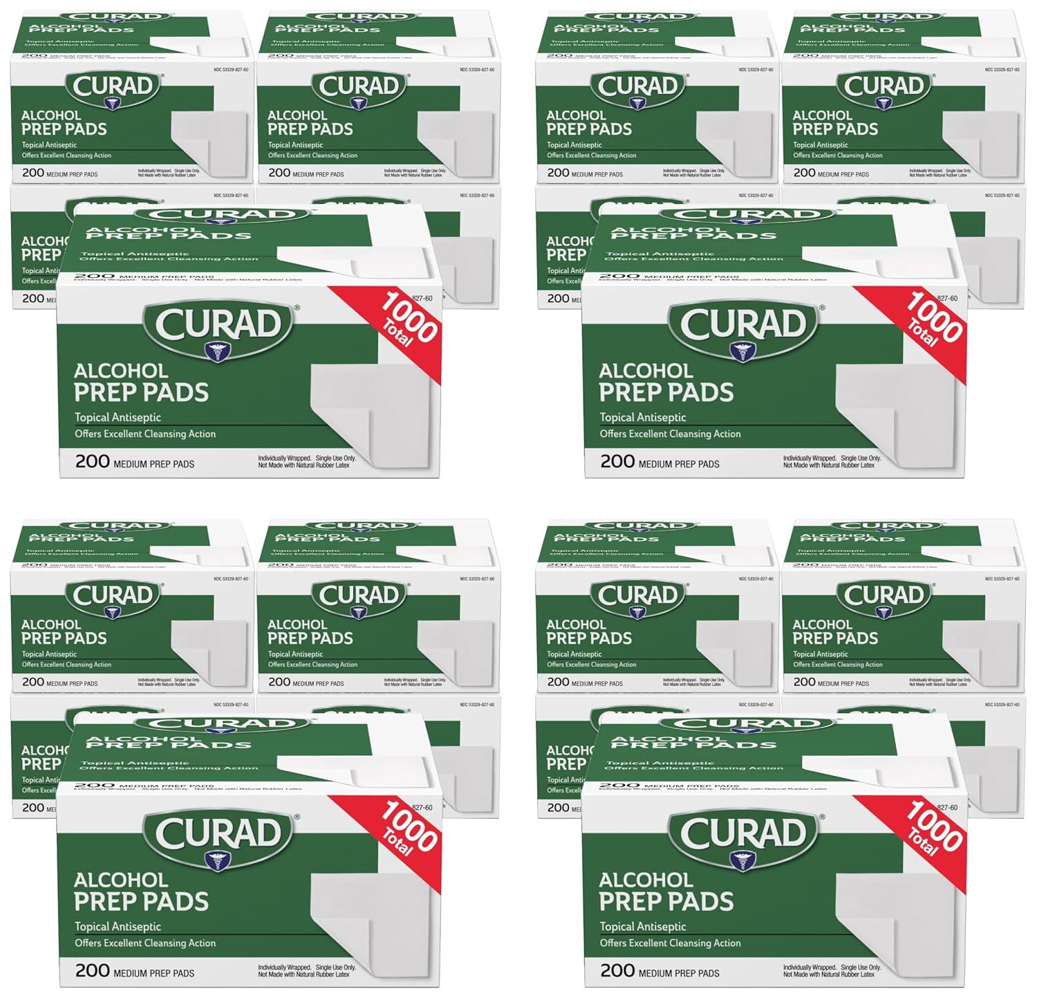 Curad Alcohol Prep Pads, 70% Alcohol, 1000 Count (5 Boxes 200 CT/EA) image 2
