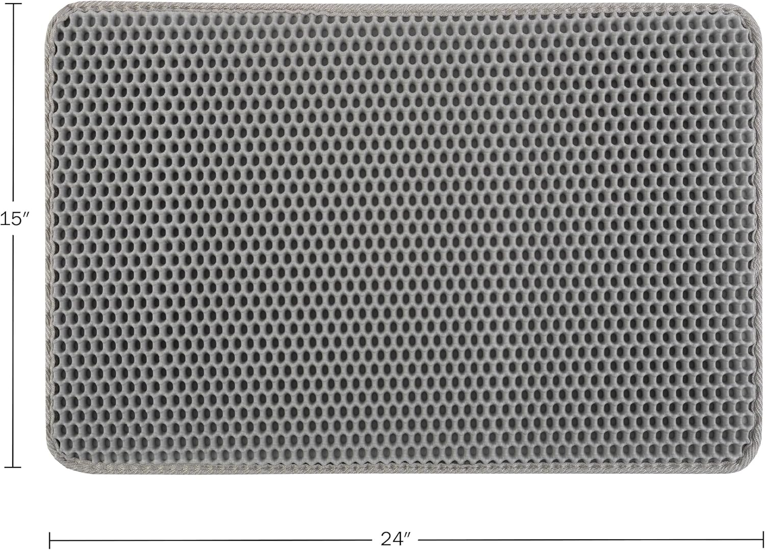Cat Litter Mat - 24x15-Inch Waterproof Litter Box Mat with Dual-Layer Honeycomb Design for Trapping Litter - Slip-Resistant Cat Mat by PETMAKER (Gray) (Pack of 2)