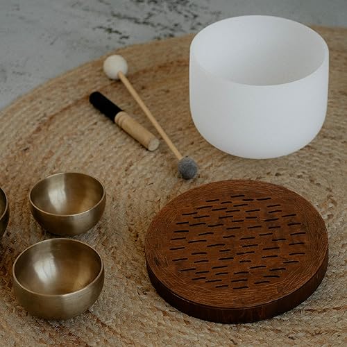 Miniatura 96 de Disco de cascada de 20 pulgadas meditativo de madera para baño de sonido relajante forma de géiser (sin bolsa)