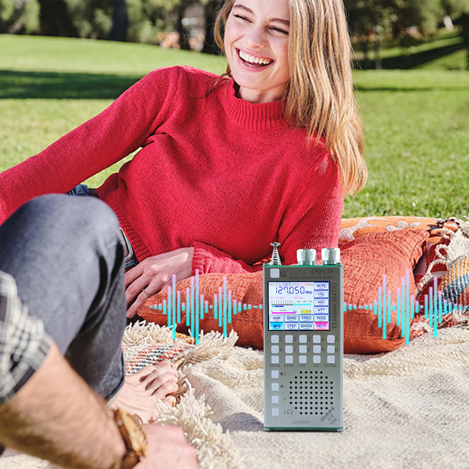 Receptor de radio portátil TEF6686 BT RDS Data Radio Receiver (Plata)