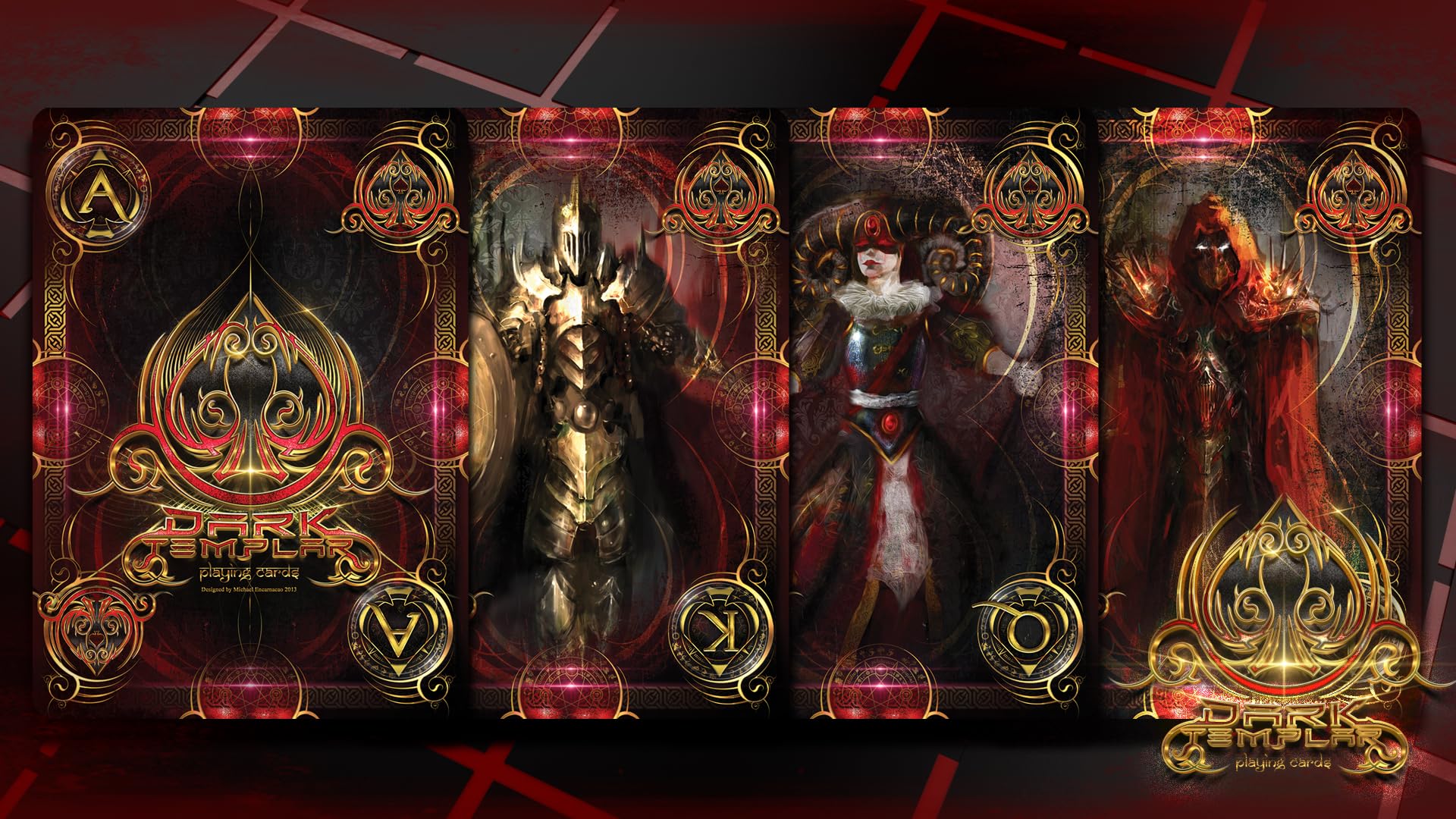 Bicycle Dark Templar Knights Red Playing Cards Decks Poker Kids, Adults Gift Item - Image 9