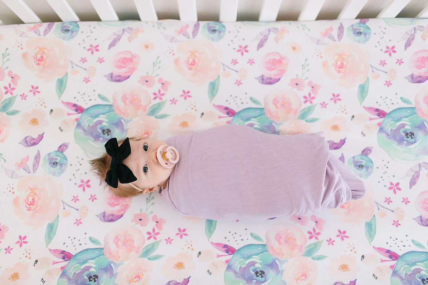 Copper Pearl Premium Knit Crib Sheets - Breathable and Soft, Fitted for Standard Mattresses, Perfect for Baby Registry or Shower Gift, Bloom