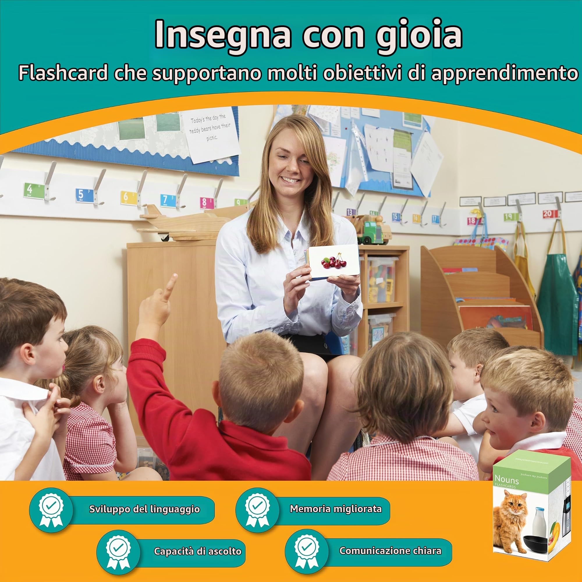 Flash Card sui Nomi. 200 Schede Fotografiche sul Linguaggio. Materiali per logopedia, materiali ESL.