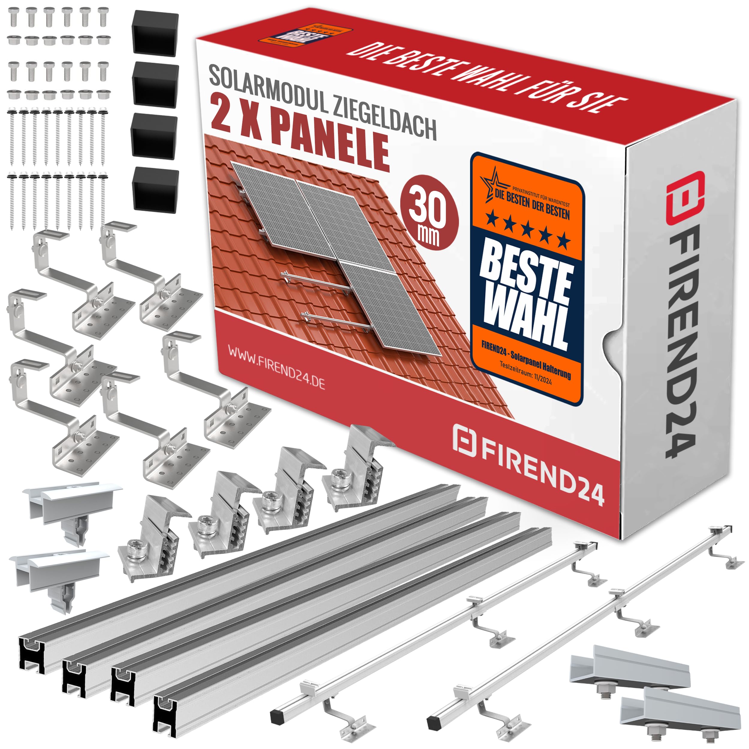 Dachmontage-Set für 2 Solarmodule