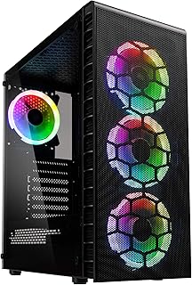 Kolink Observatory Lite Mesh Midi Tower PC Caja ATX RGB PC Case Gaming, Tempered Glass Computer Gehäuse Gaming Tower, PC Case con Ventilador