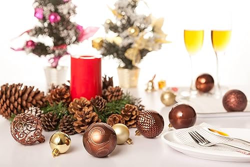 Miniatura 8 de AMS Bolas de Navidad de 2.36 pulgadas 2.362 in, 24 unidades, adornos inastillables, decoraciones de temporada para decoración de árboles,