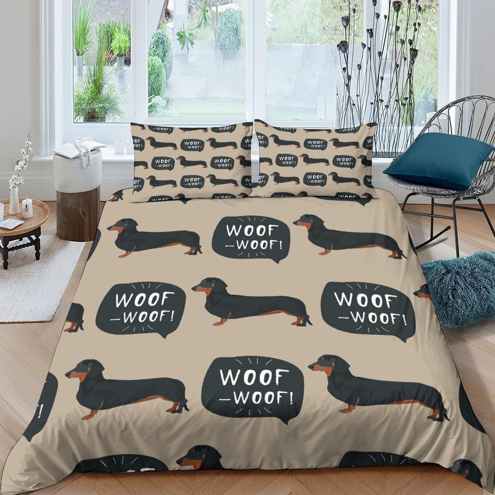 Ctjqhvkz Style-6 3D Printed Dachshund Dog Fitted Sheet Microfiber Soft Washable Animal Print Bed Sheet For Bedroom Dorm Mattress Cover Single（135X200cm）