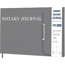 HAUTOCO Notary Journal Log Book Hardcover Notary Book with 485 Record Entries, 200 Numbered Pages, Privacy Guard, 10.6 X 7.3 Horizontal Public Journal Record Book for Notarial Acts, Gray