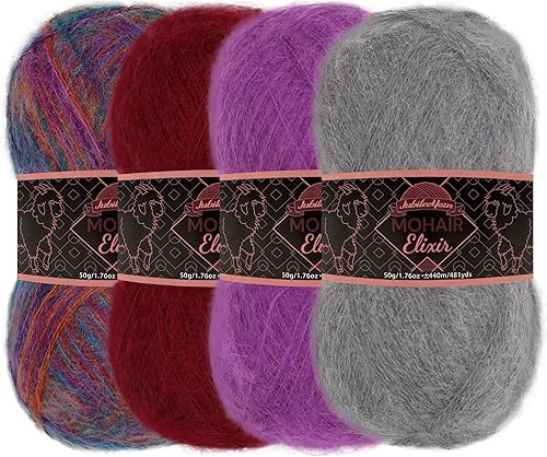 Vista 86 de JubileeYarn Mohair Elixir Yarn - 50 g/madeja Lana mezcla para bebé - Mimosa - 2 madejas 04 Mimosa