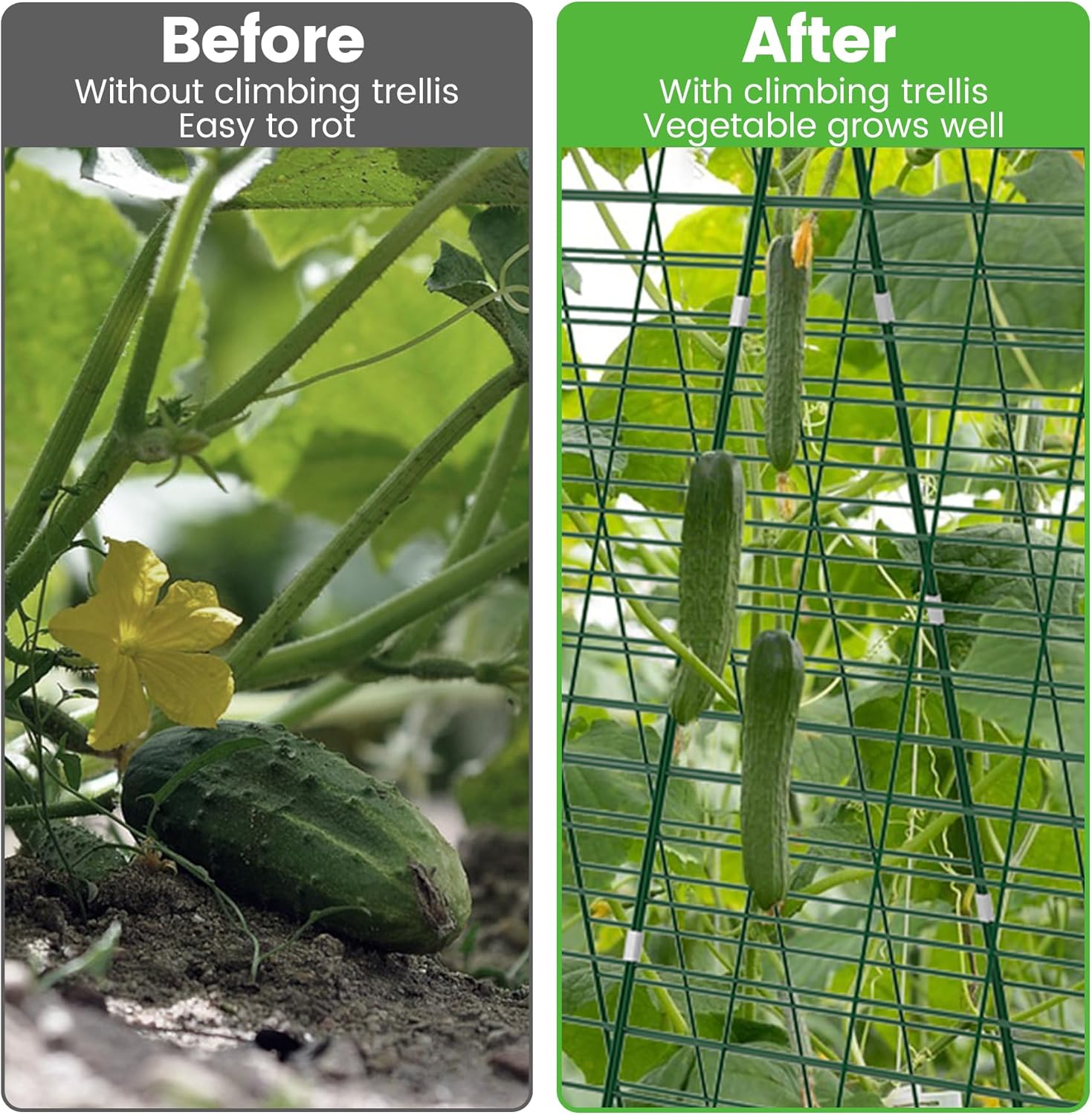 折りたたみ式キュウリトレリス 4パック 幅34インチ x 高さ48インチ Aフレームトレリス 登山植物サポート ベッドトレリス ツイ