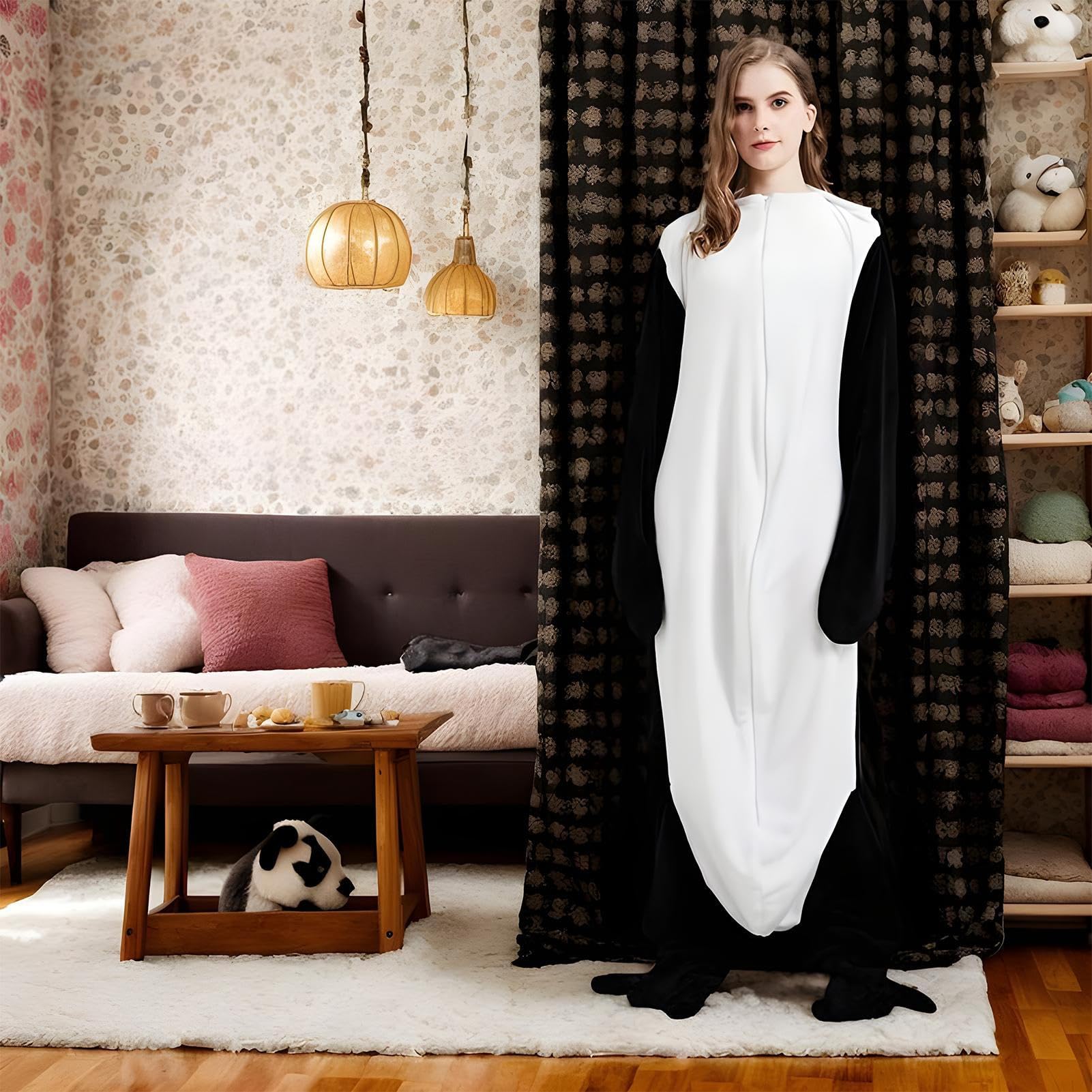 Générique Pigiama Pinguino - Tuta Un Pezzo Adorabile Costume Animale da Donna, Peluche Portatile Lunga Durata | Dormire Confortevole per Salone, Cosplay, Festa a Tema, Natale, Le