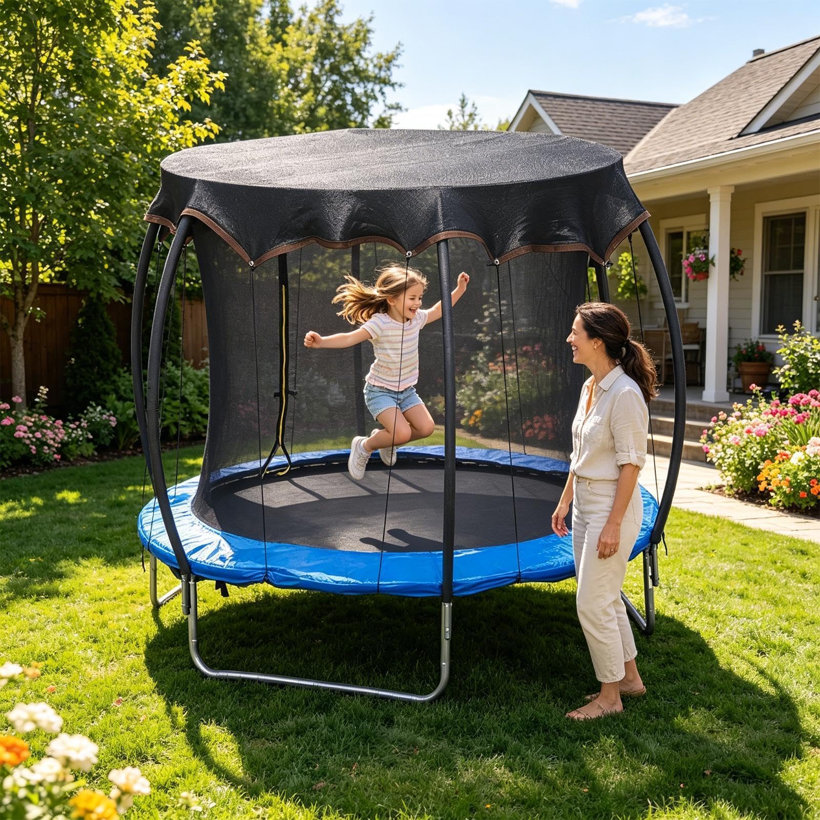 Cubierta De Sombra Para Trampolín,Protección Resistente y Resistente,Cubierta De Lluvia Redonda De Repuesto Para Trampolín | Terraza, Jardín, Patio, Parque, Uso Exterior, Protección Y Ra