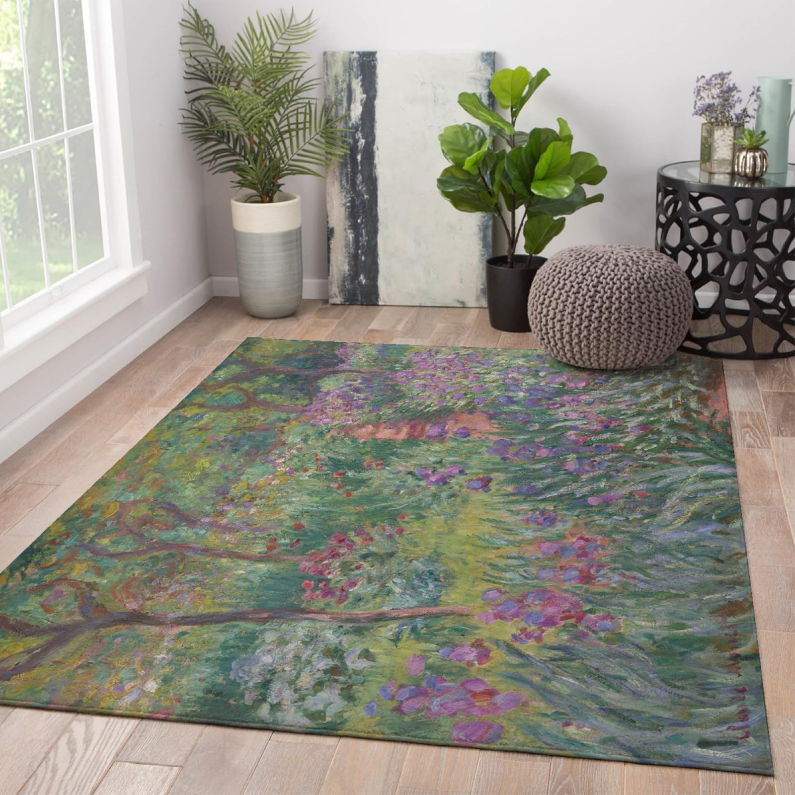 Tapis Monet 180x400cm camoufler grand couloir vide tapis moderne poils ras facile à laver