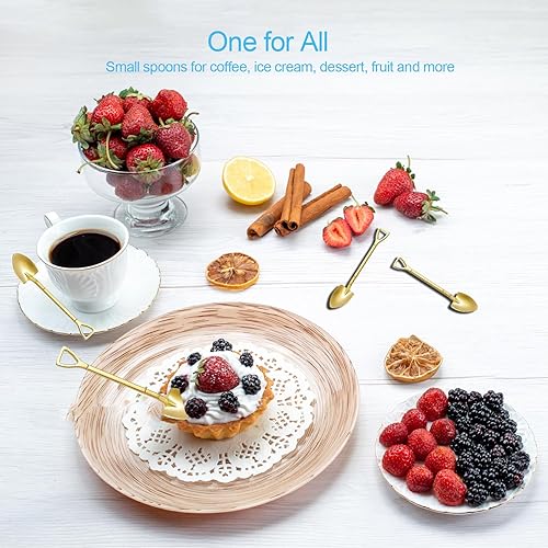 Miniatura 5 de Cucharas pequeñas de café, mini cucharas de té de acero inoxidable, juego de 8, cucharas de café y azúcar, cucharas de café para helado, postre para