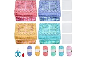 FREEBLOSS 4 Set Plastic Canvas Kits for Embroidery