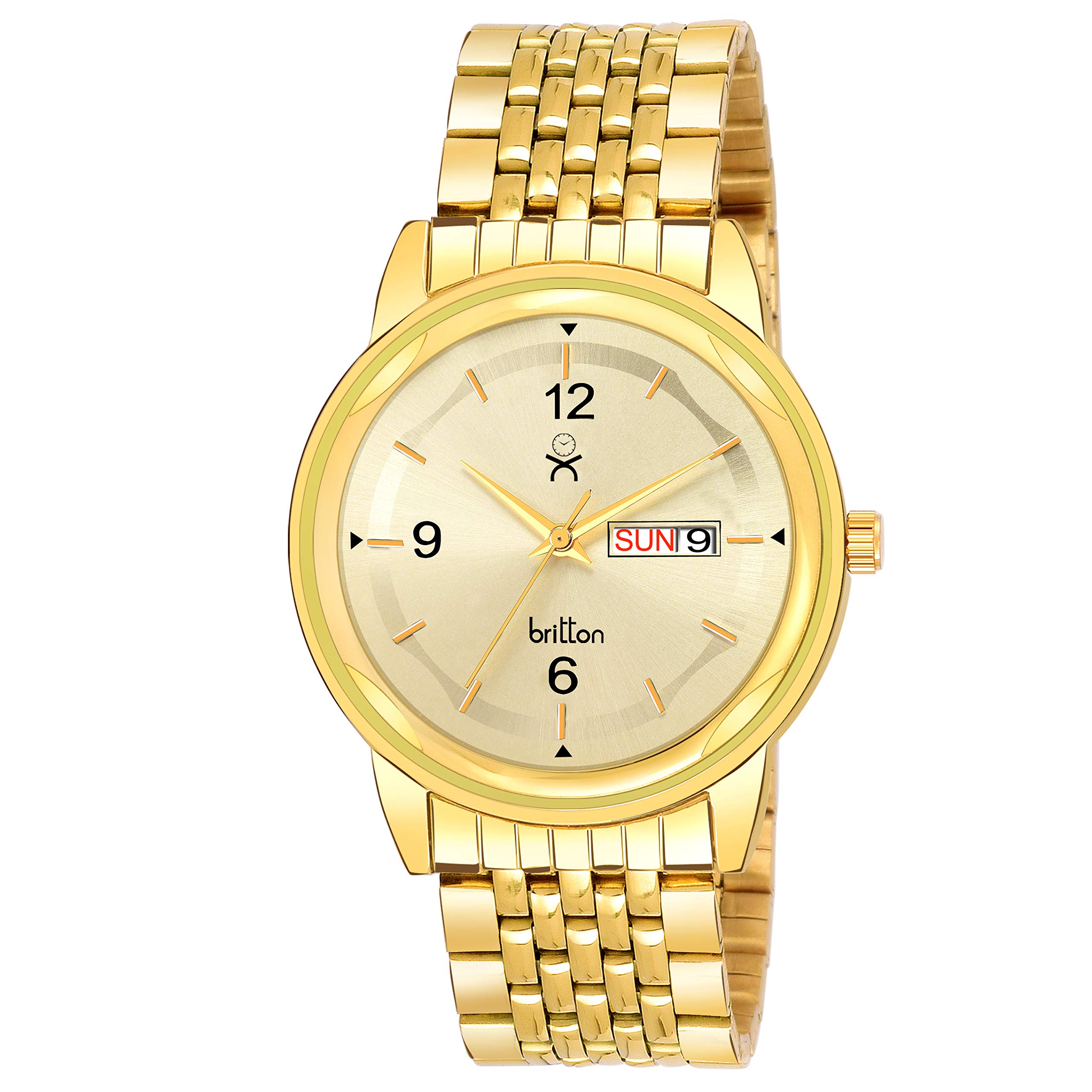 BRITTON Day and Date Display Analogue Gold Dial Mens Watch -BR-GR541-WHT-GLD (B07TQDZ9QH) Amazon Price History, Amazon Price Tracker