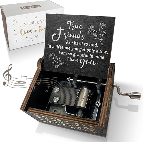 Miniatura 17 de Caja de música de regalo para abuela You are My Sunshine con manivela de mano, cajas musicales de madera grabadas con girasol, regalo para abuela