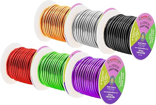 Miniatura 451 de Mandala Crafts - Alambre de aluminio anodizado de calibre 22 para hacer joyas - 121.92 m de alambre flexible de color en tonos pastel - Flexible