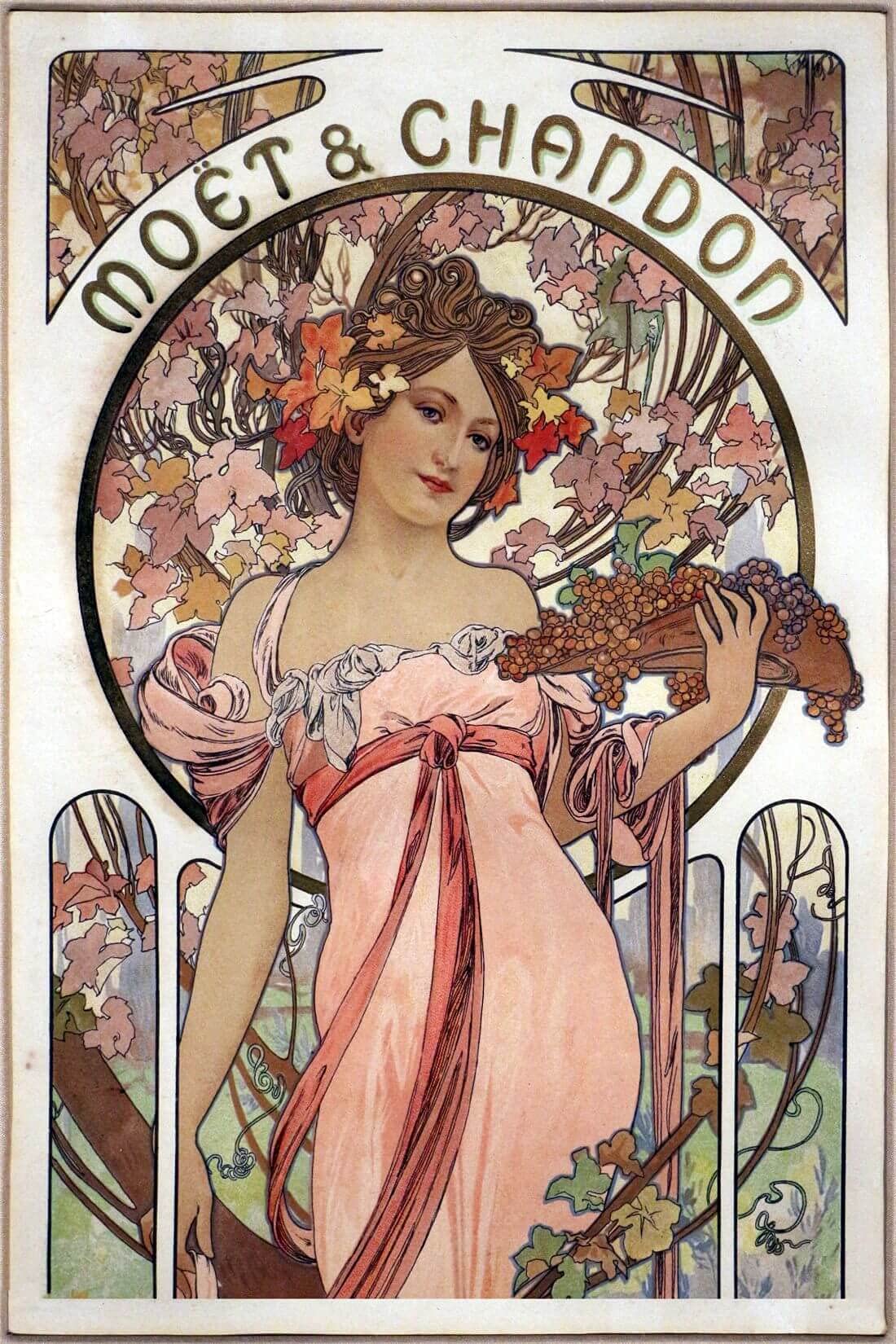 Alphonse Mucha - Moet and Chandon Champagne - Medium Canvas Rolls(Canvas,16 x 24 inches, Multicolour)