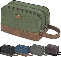 WANDF Large Water-Resistant Travel Toiletry Bag for Men - Hanging Dopp Kit with Dry/Wet Separation & Organized Pockets (Green)