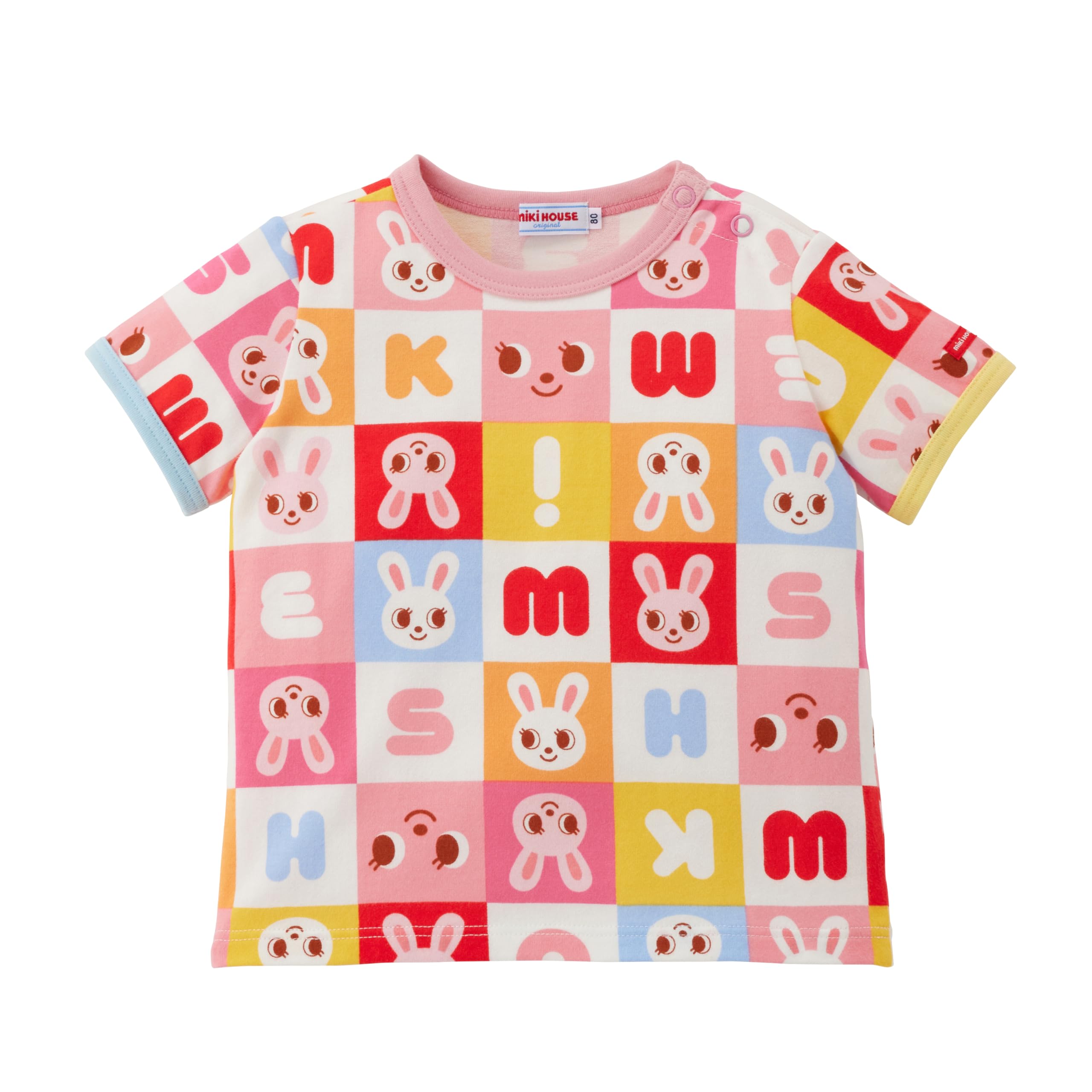 Amazon.co.jp: [ミキハウス] 半袖Tシャツ ロゴ くま うさぎ 日本製
