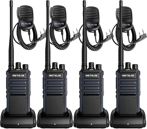 Miniatura 1 de Retevis Walkie Talkies RT86A de largo alcance, radio bidireccional resistente con micrófono, radio GMRS de 2 vías, llamada grupal, fácil