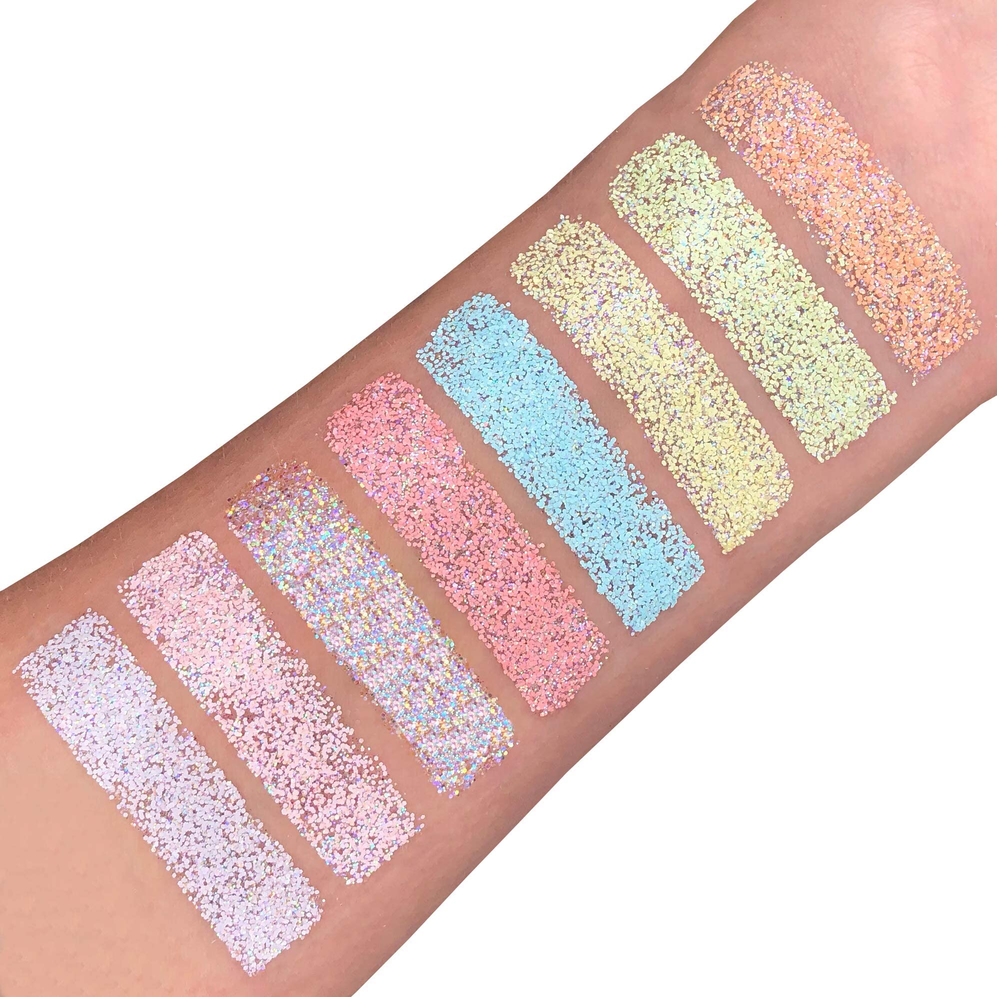 Pastelowe brokatowe wytrząsarki od Moon Glitter (brokat księżycowy) - 100% kosmetyczny brokat do twarzy, ciała, paznokci, włosów i ust - 3g - Cytryna