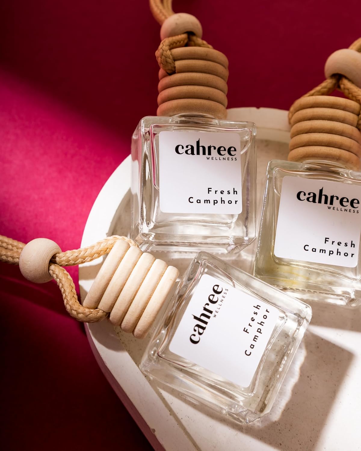 Car Perfume Diffuser – Fresh Camphor Essential Oil Blend | Hanging Glass Bottle with Wooden Lid | Up to 30 Days Freshness for Car & Home – Cahree Wellness Car Perfume Diffuser – Fresh Camphor Essential Oil Blend | Hanging Glass Bottle with Wooden Lid | Up to 30 Days Freshness for Car & Home – Cahree Wellness