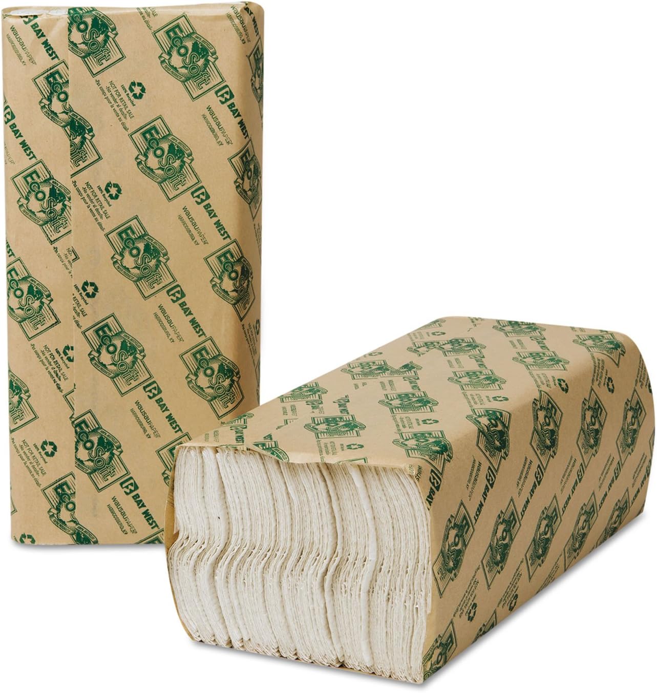 Wausau 49500 EcoSoft C-Fold Towels, White, 200 Towels/Pack, 12 Packs/Carton