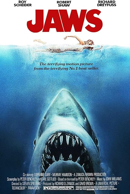 Jaws Classic Vintage 80's Movie Poster Art Glossy Poster (A4 210 × 297 mm)