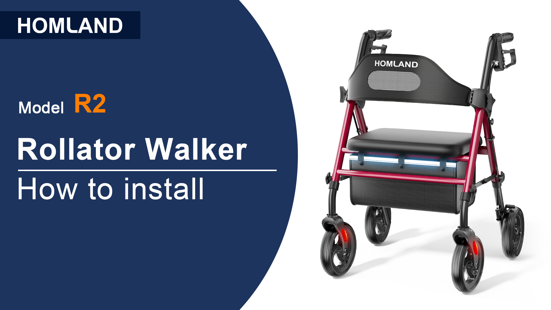 Amazon.com: HOMLAND Foldable Rollator Walkers with Seat for