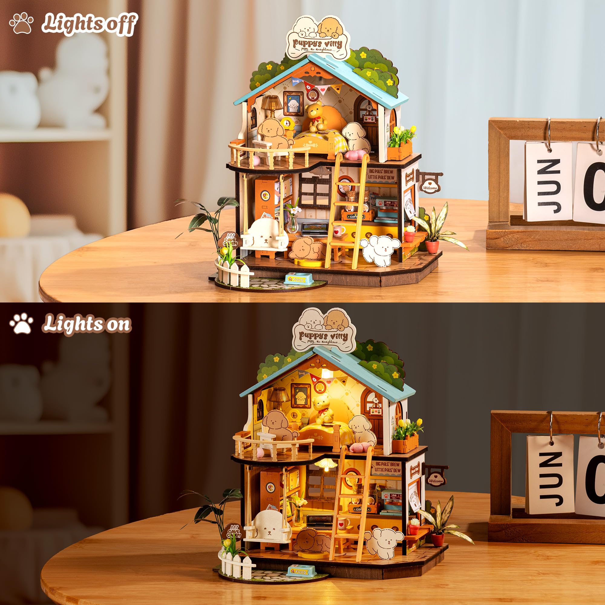 Rolife DIY Miniaturhaus Kit-Puppy's Cozy Villa