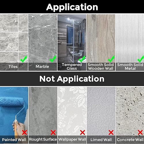 Miniatura 6 de Estante adhesivo para baño, organizador de ducha, estante de especias de cocina, montado en la pared, sin perforaciones, SUS304, acero inoxidable