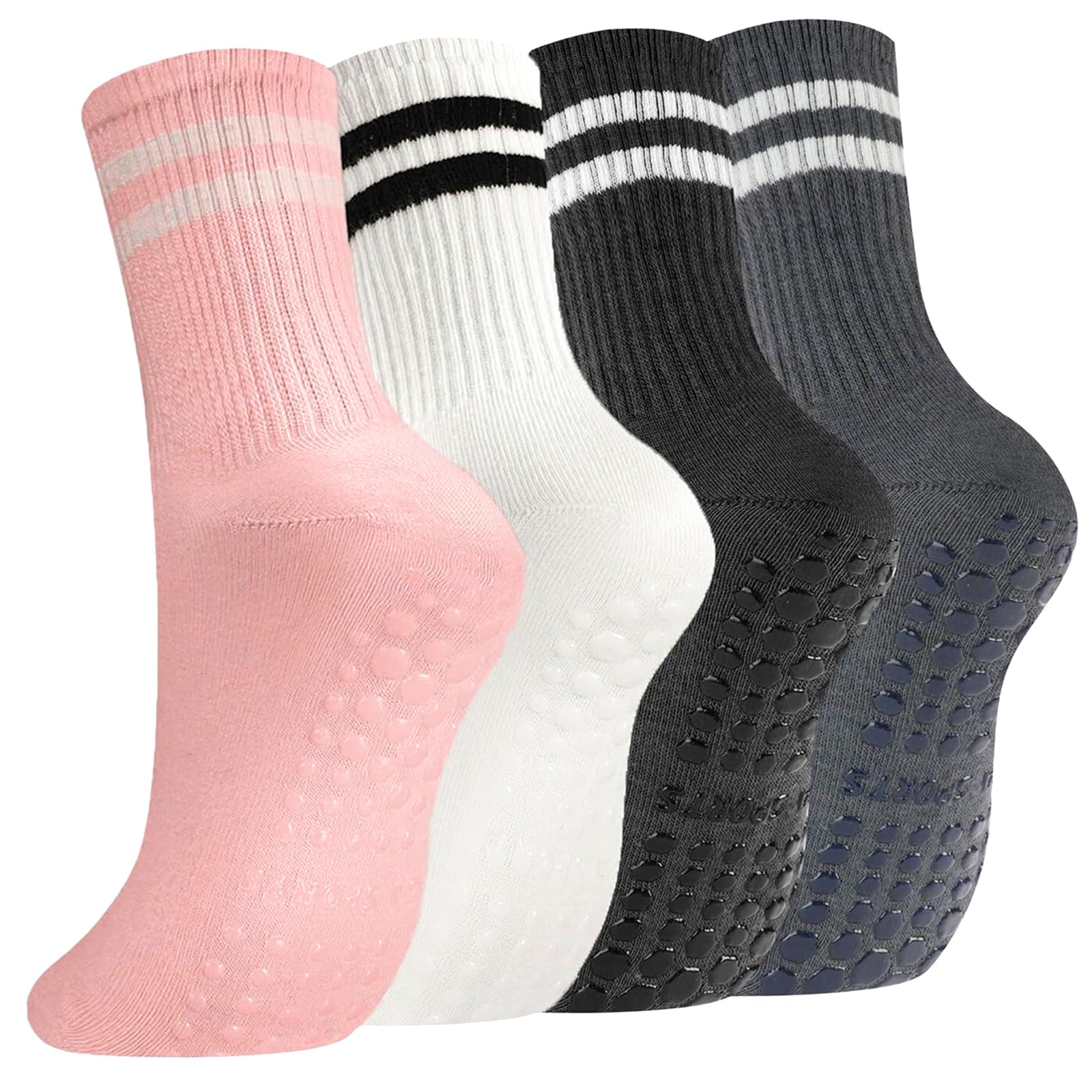 flintronic Calzini Antiscivolo Yoga Donna, Calze in Cotone, Sportivi con Puntini in Gomma per Pilates Balletto Danza Fitness